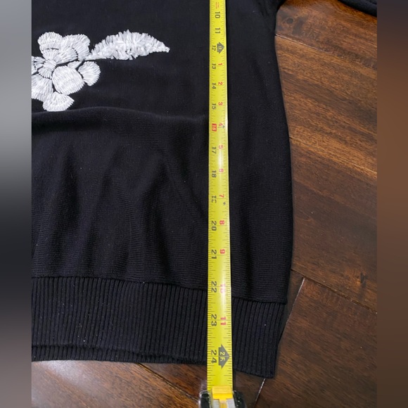 Chico's - Black Embroired Textured Sweater - 2(L) - Picture 11 of 11